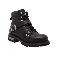 WOMEN'S YKK ZIPPER BLACK BIKER BOOT