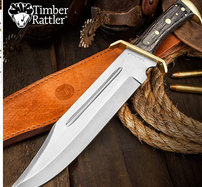 Timber Rattler Western Outlaw Bowie Knife