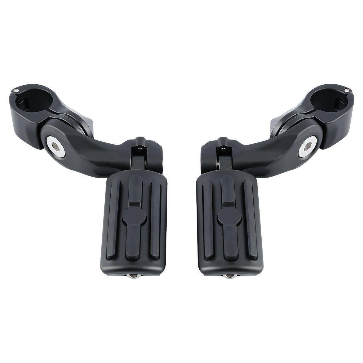 1-1/4" Matte Black Short Angled Highway Engine Guard Foot Pegs Mount For Harley