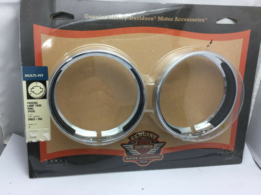 NIP Harley-Davidson Motor Accessories Passing Lamp Trim Ring Pair #69622-99A