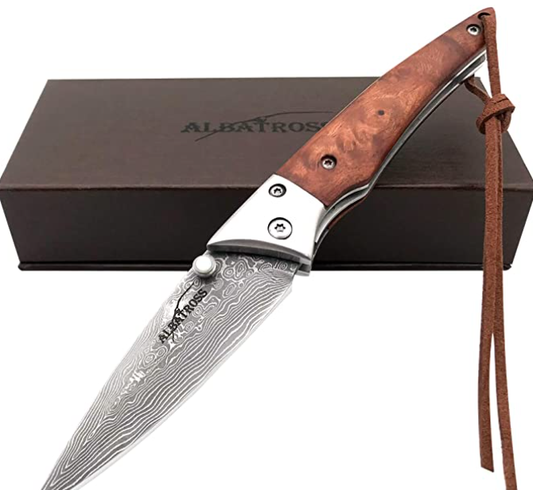 ALBATROSS HGDK008 EDC Cool Damascus Folding Camping Pocket Knives