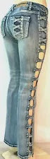 Platinum Plush Women's Open on side/X Design Denim/ Size 1