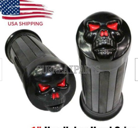 1" Black Handlebar Hand Grips For Dyna